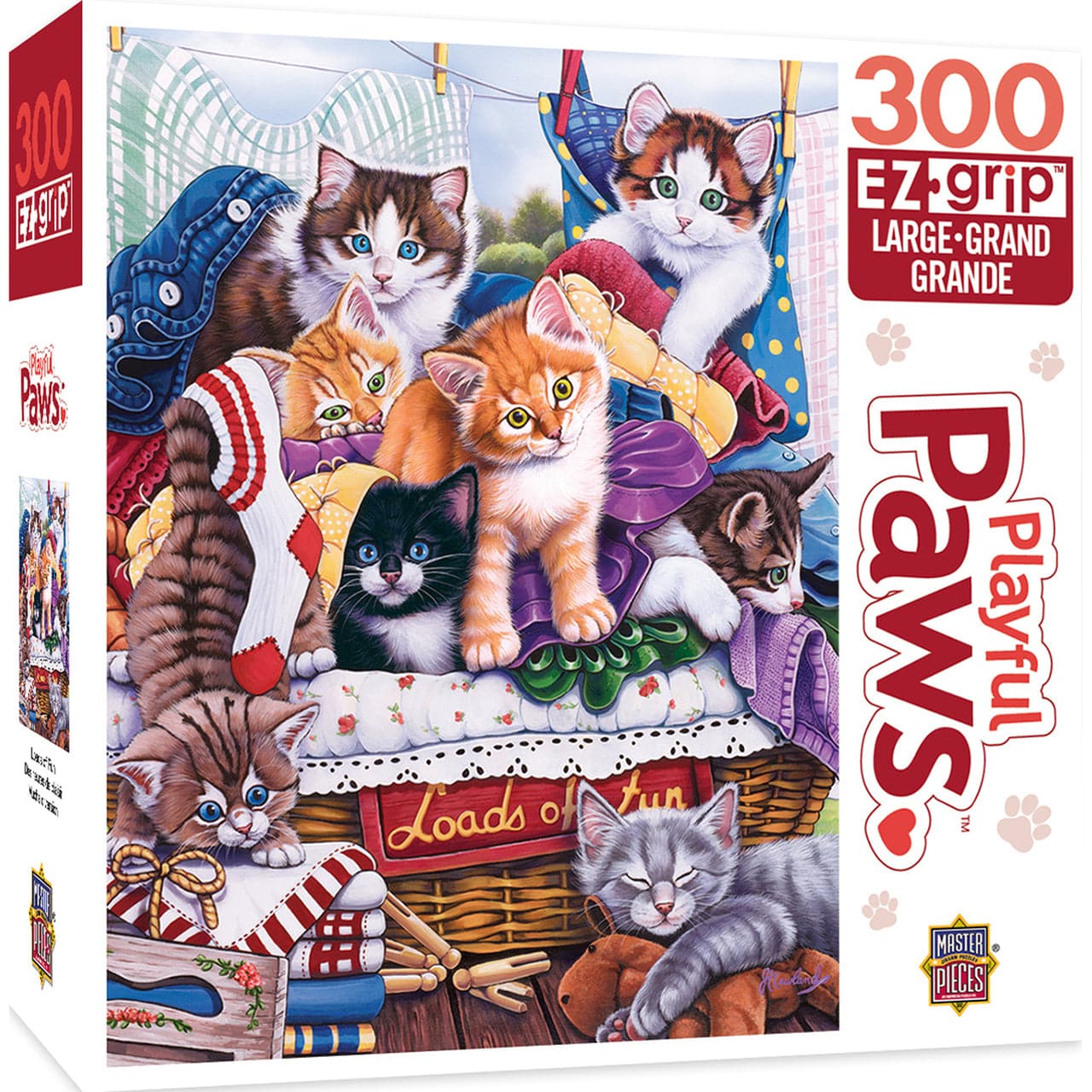 MasterPieces-Playful Paws - Loads of Fun - 300 Piece EzGrip Puzzle-31818-Legacy Toys
