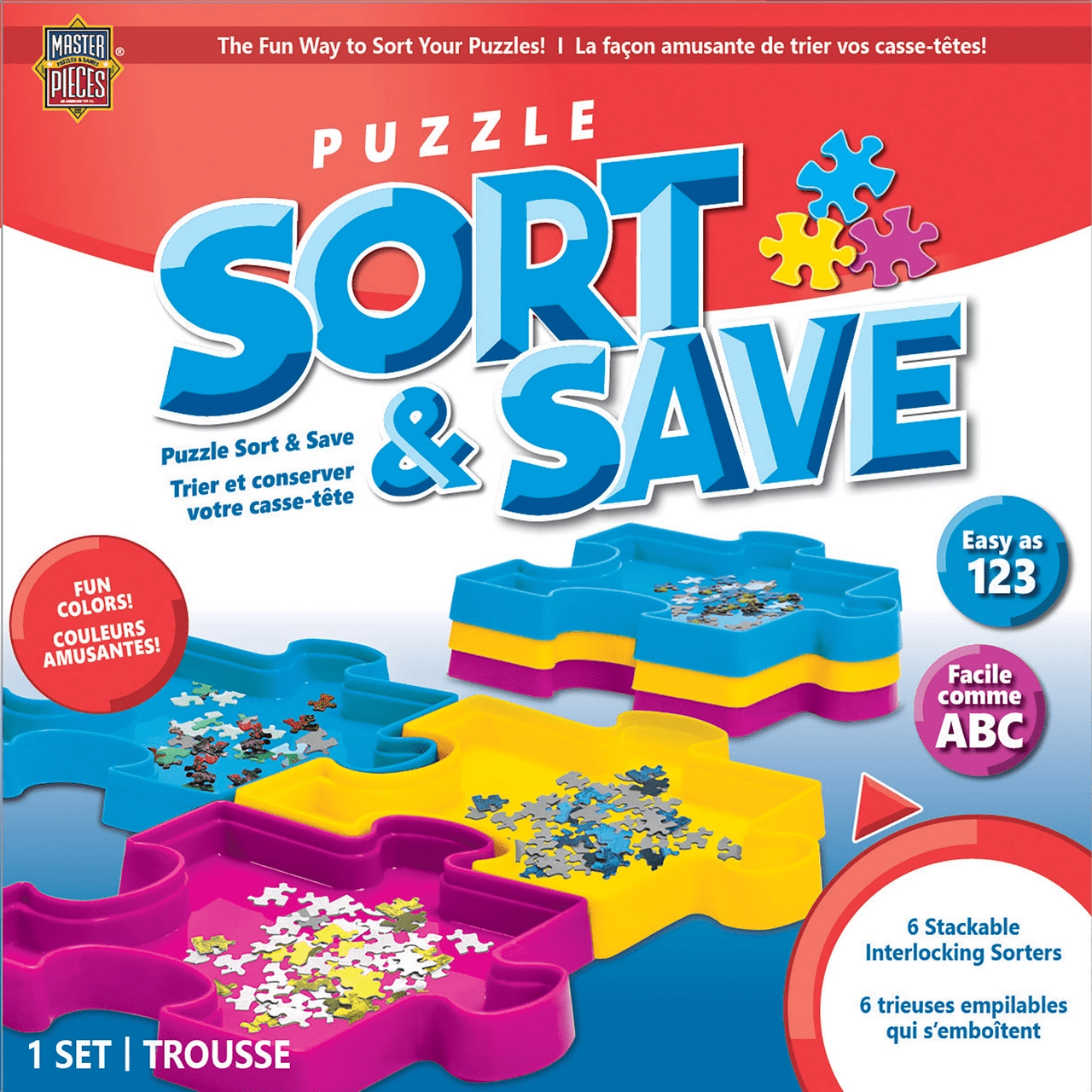 MasterPieces-Puzzle Sort & Save - Puzzle Piece Trays-52015-Legacy Toys