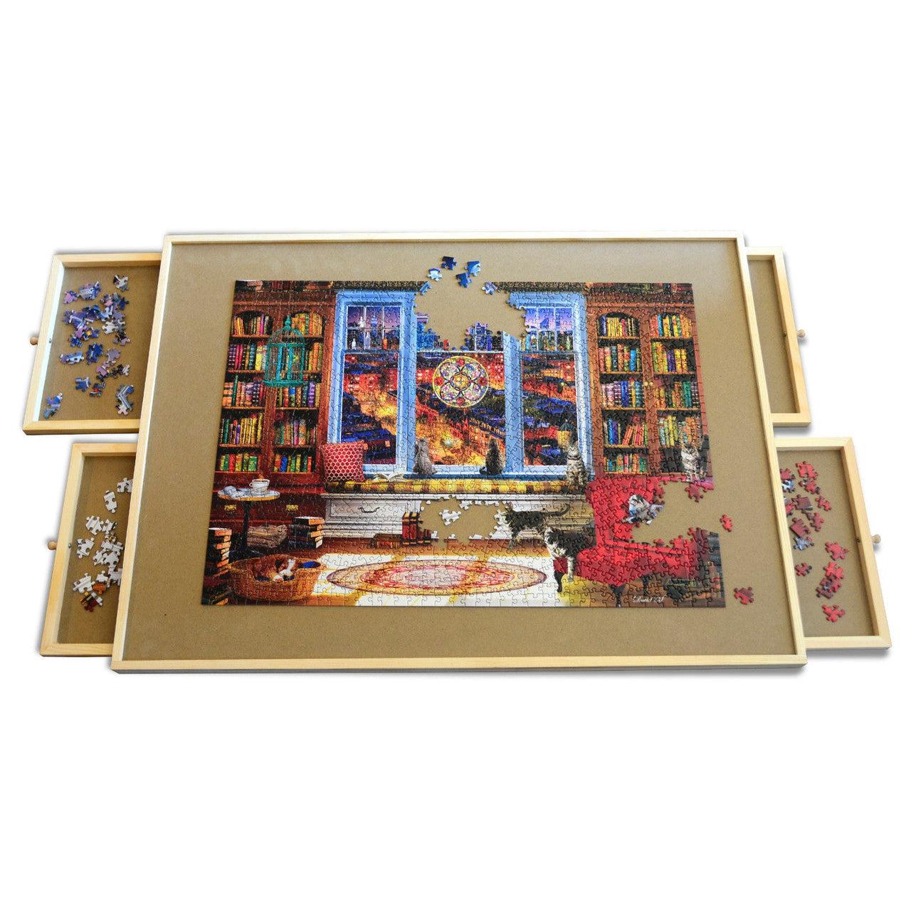 MasterPieces-Puzzle Table - Wood Table-52223-Legacy Toys