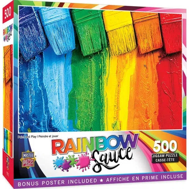 MasterPieces-Rainbow Sauce - Paint and Play - 500 Piece Puzzle-82202-Legacy Toys