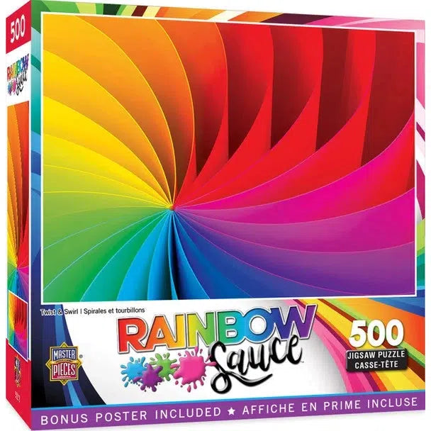 MasterPieces-Rainbow Sauce - Twist and Swirl - 500 Piece Puzzle-82204-Legacy Toys
