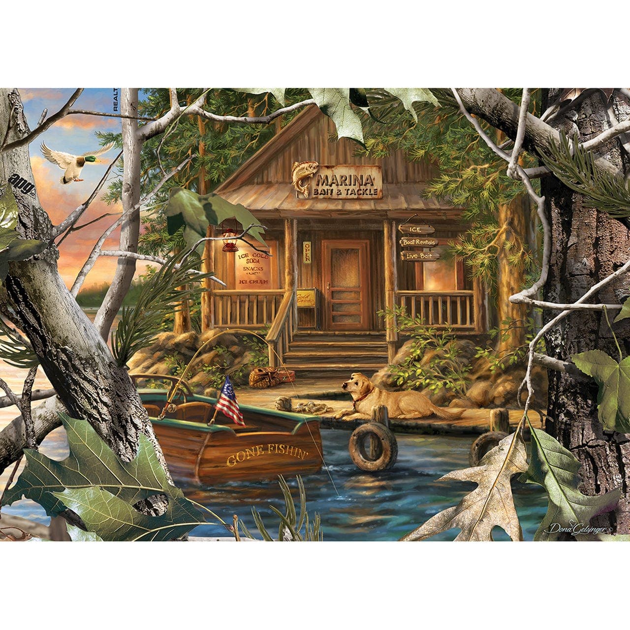 MasterPieces-Realtree - Gone Fishing - 1000 Piece Puzzle-71754-Legacy Toys