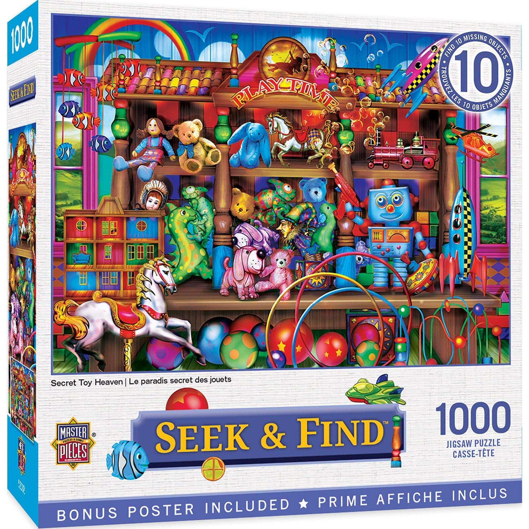 MasterPieces-Seek & Find - Secret Toy Heaven - 1000 Piece Puzzle-72101-Legacy Toys