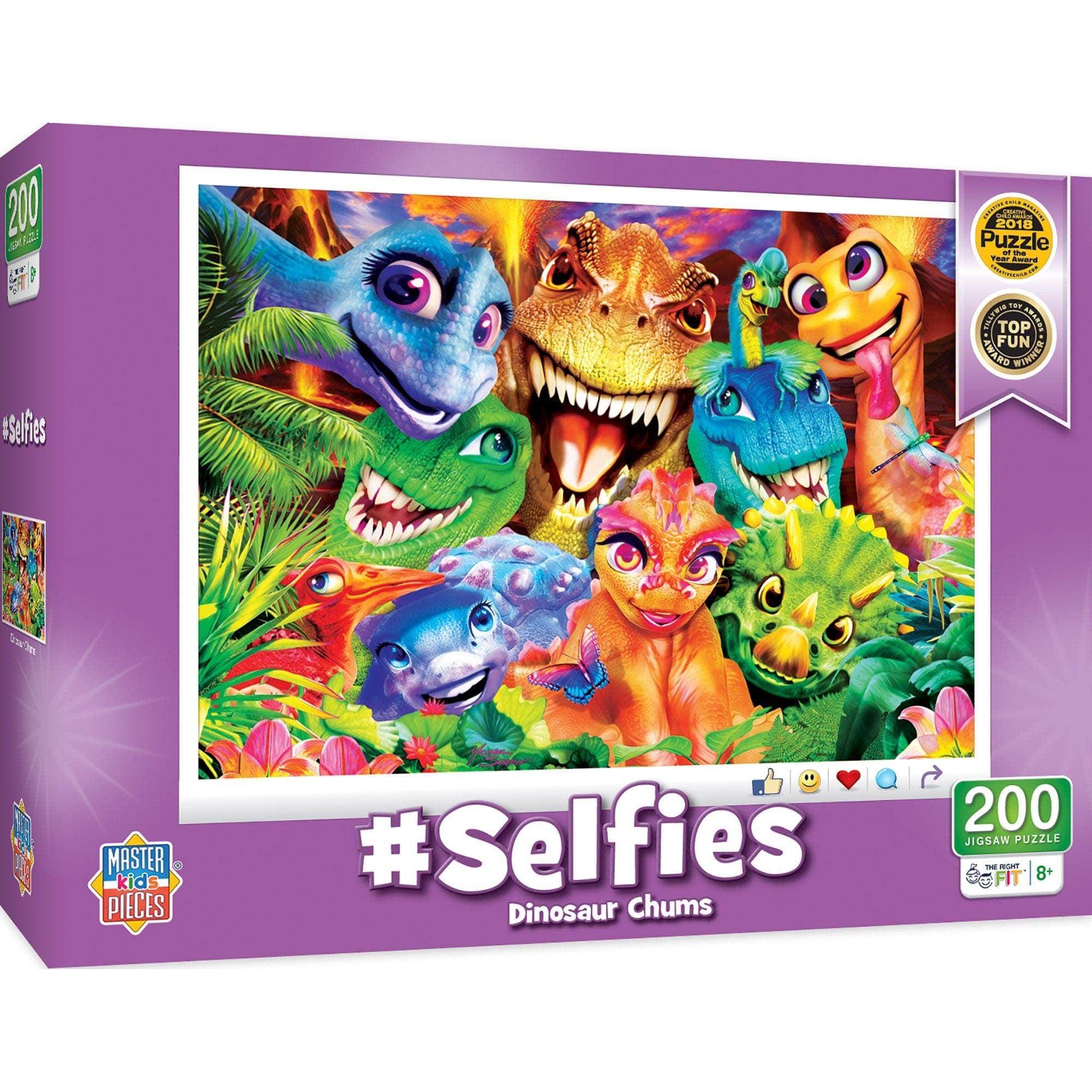 MasterPieces-Selfies - Dinosaur Chums - 200 Piece Puzzle-12221-Legacy Toys