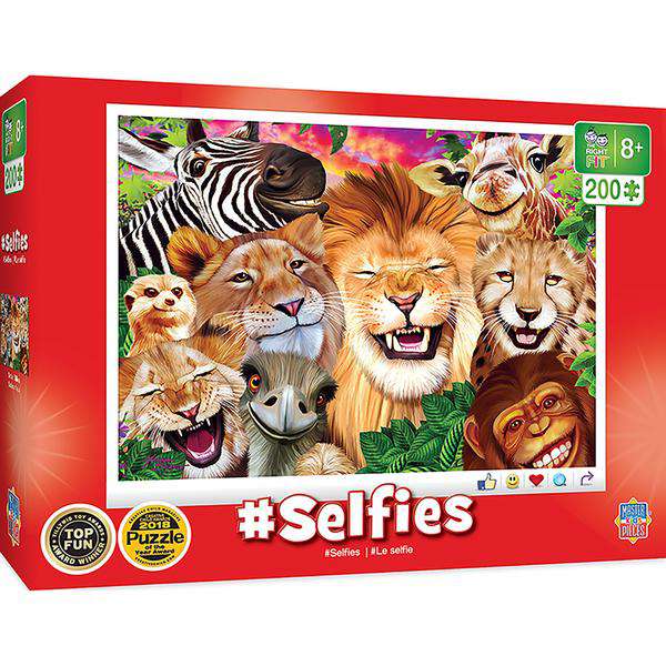 MasterPieces-Selfies - Safari Sillies - 200 Piece Puzzle-11917-Legacy Toys