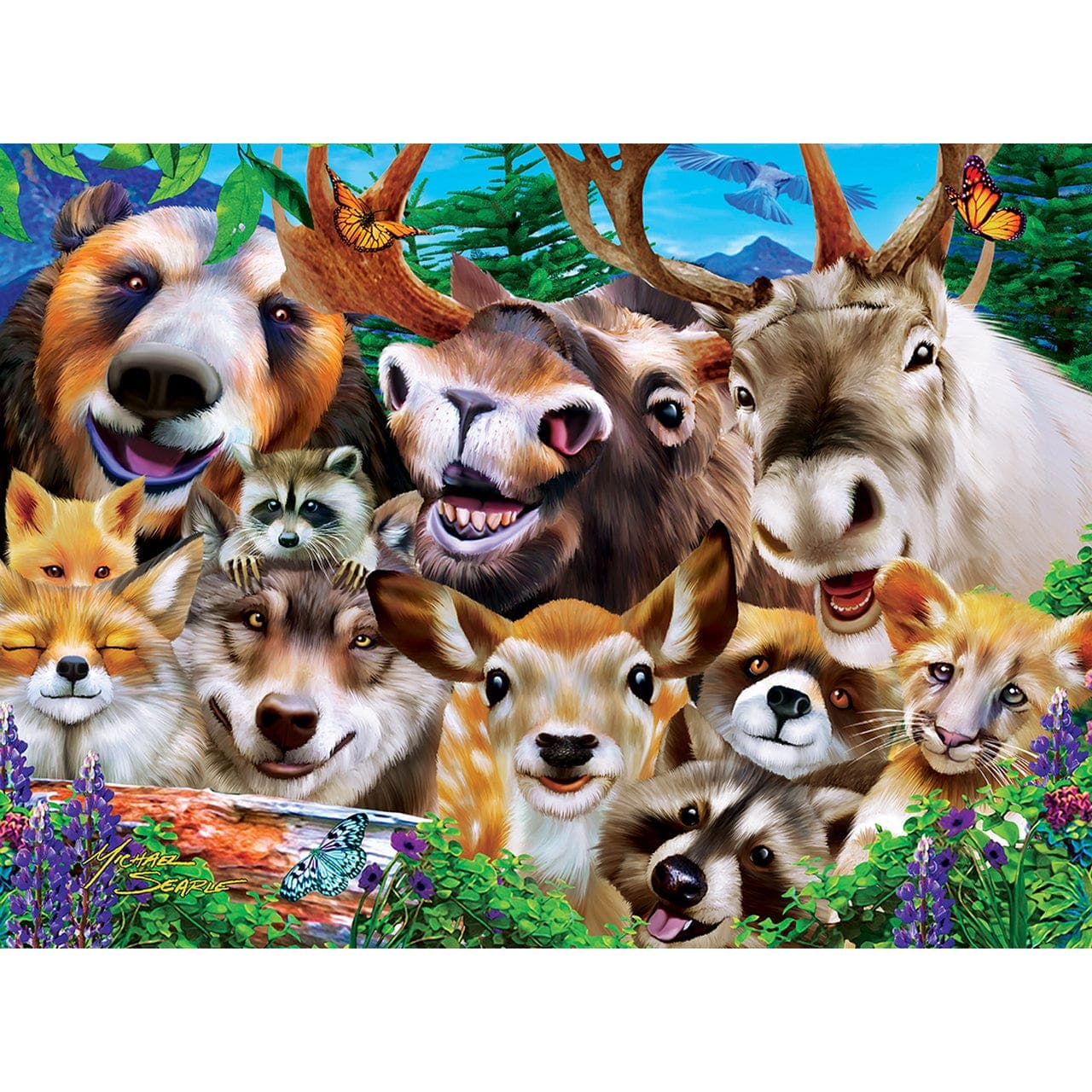 MasterPieces-Selfies - Woodland Wackiness - 200 Piece Puzzle-11916-Legacy Toys