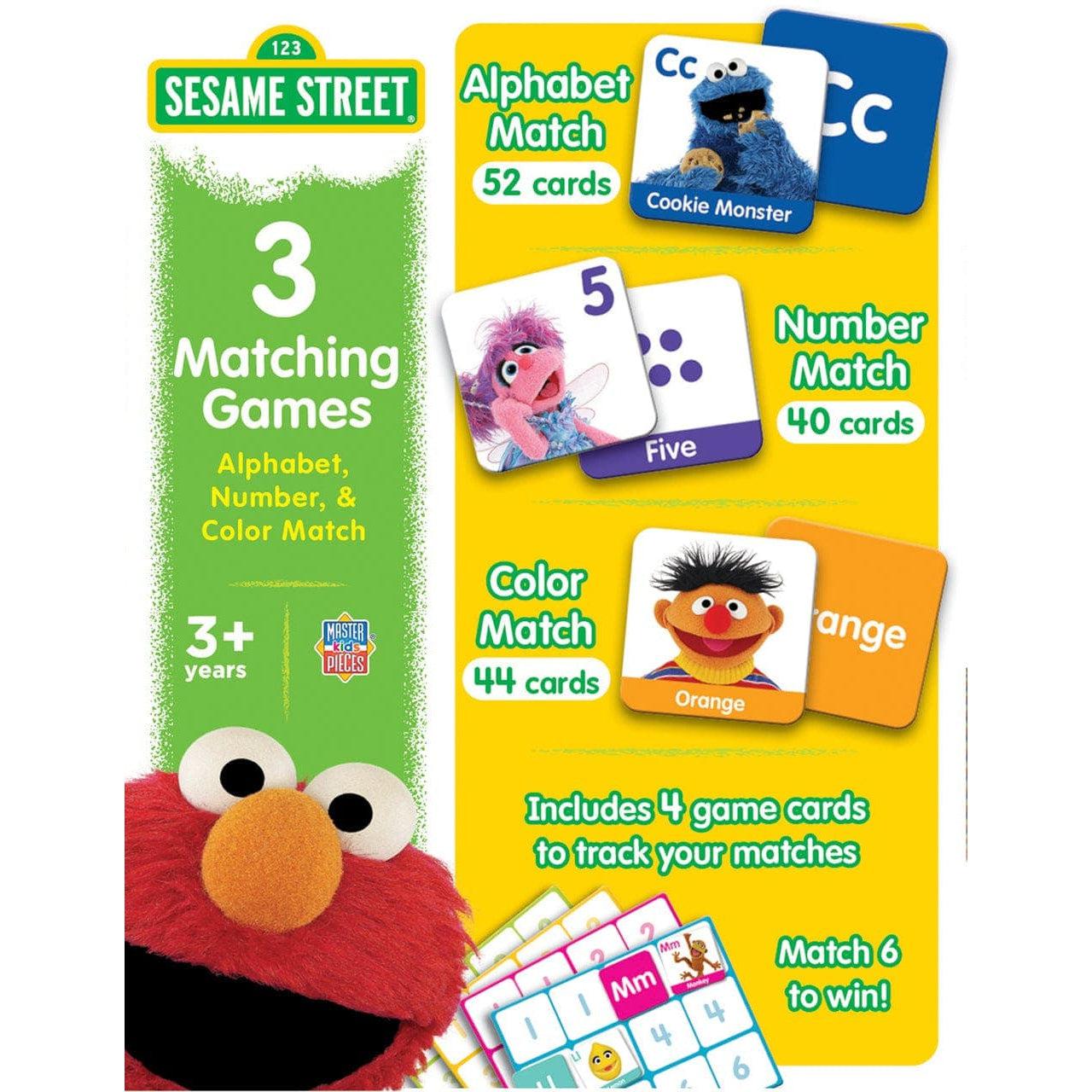 MasterPieces-Sesame Street - 3 Matching Games-12124-Legacy Toys