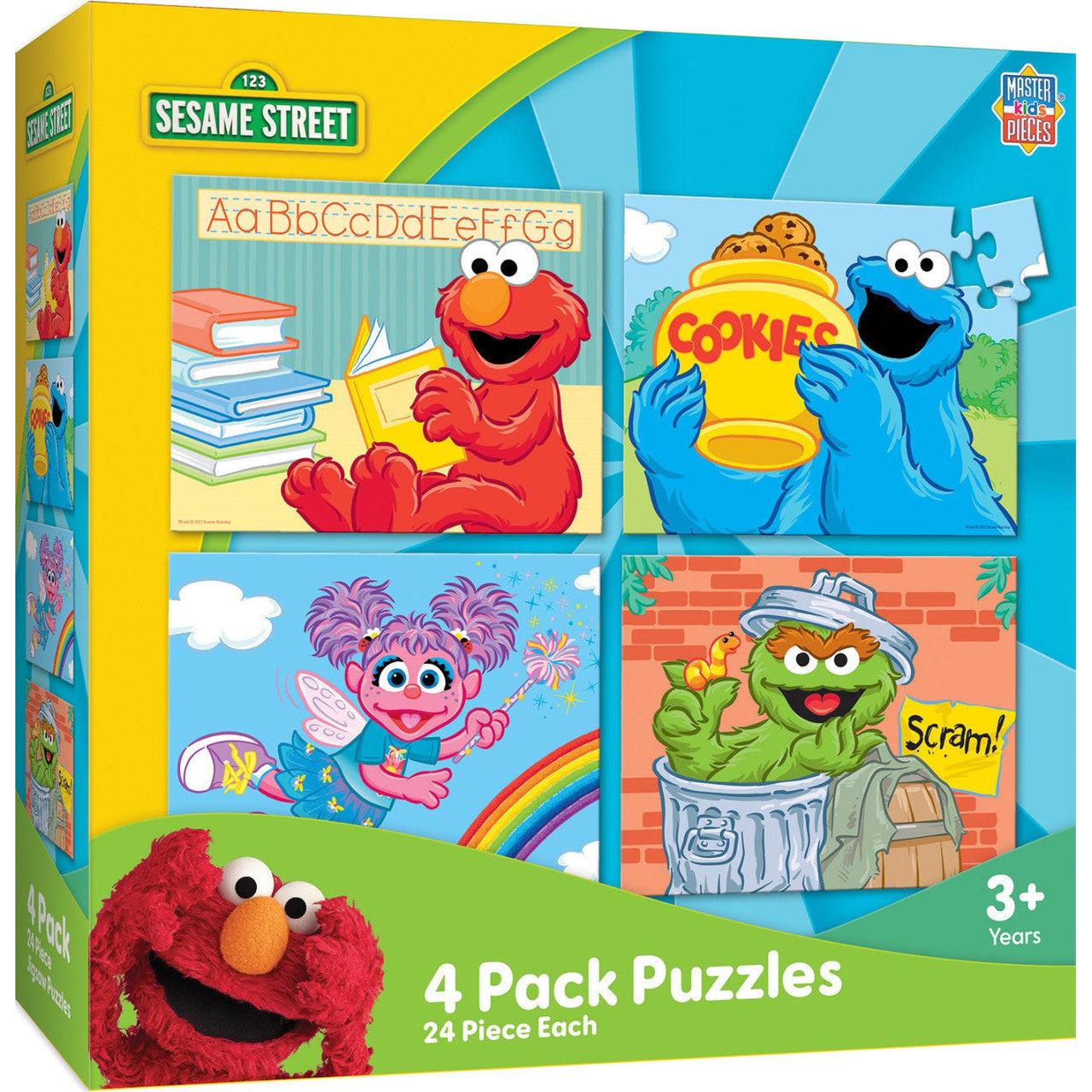 MasterPieces-Sesame Street - 4-Pack - 24pc Puzzles-12356-Legacy Toys