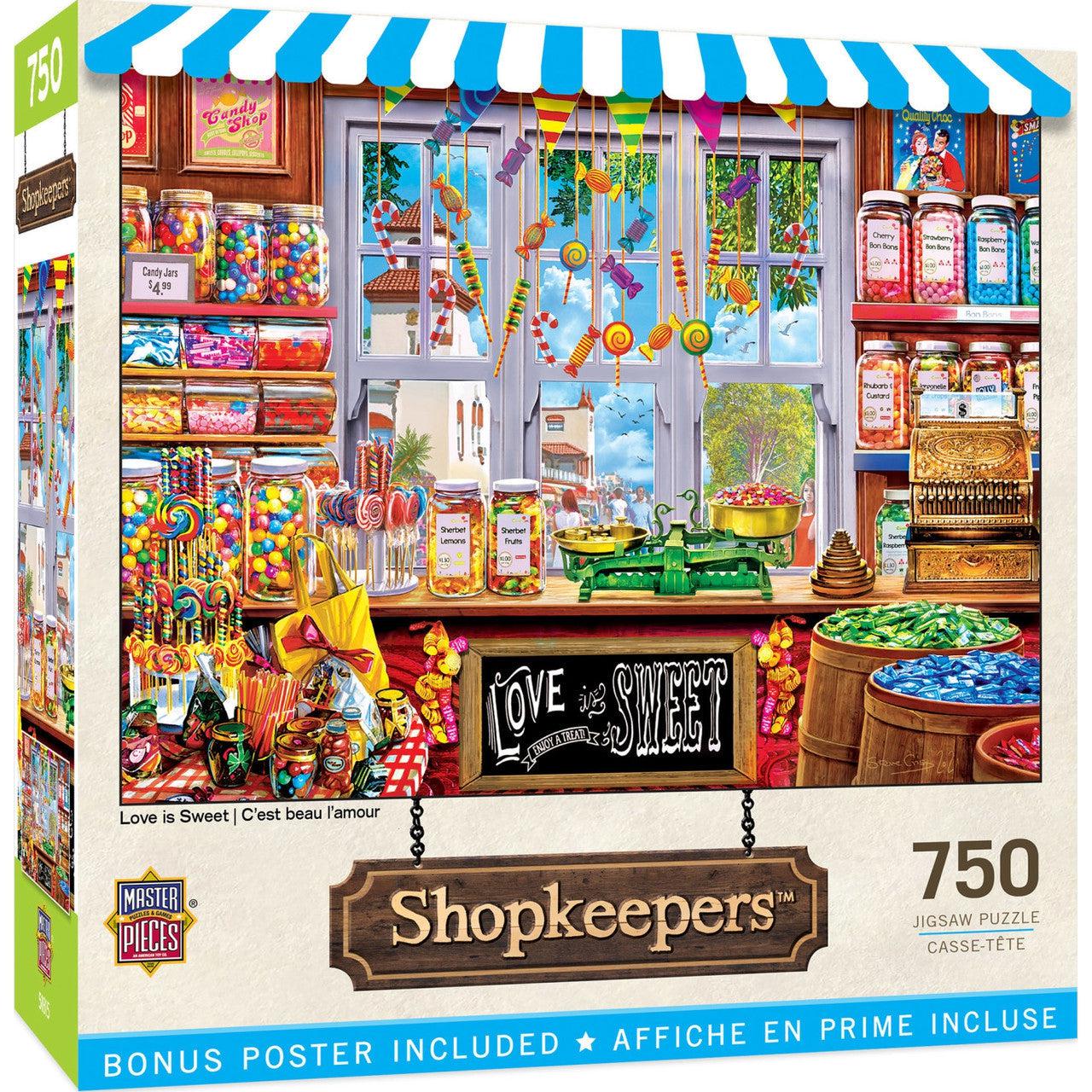 MasterPieces-Shopkeepers - Love is Sweet - 750 Piece Puzzle-32256-Legacy Toys