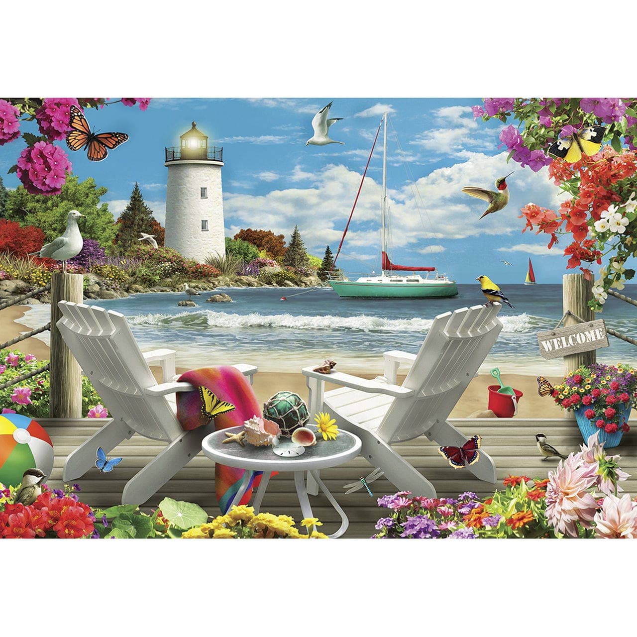 MasterPieces-Signature Collection - Coastal Escape - 2000 Piece Puzzle-81401-Legacy Toys