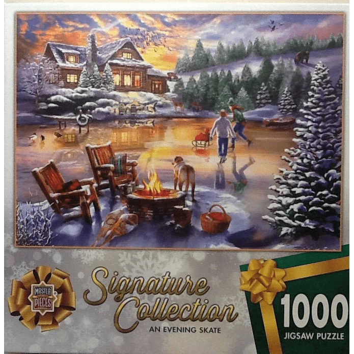 MasterPieces-Signature Collection Holiday - Evening Skate - 1000 Piece Puzzle-60796-Legacy Toys