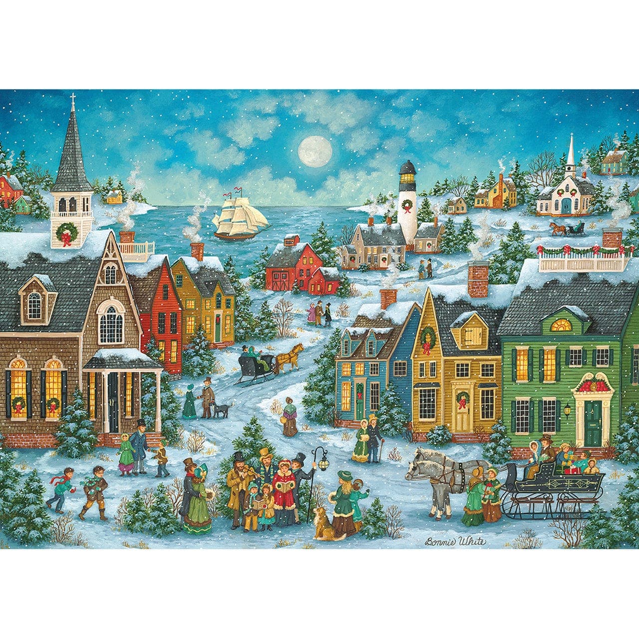MasterPieces-Signature Collection Holiday - Harborside Carolers - 1000 Piece Puzzle-60797-Legacy Toys