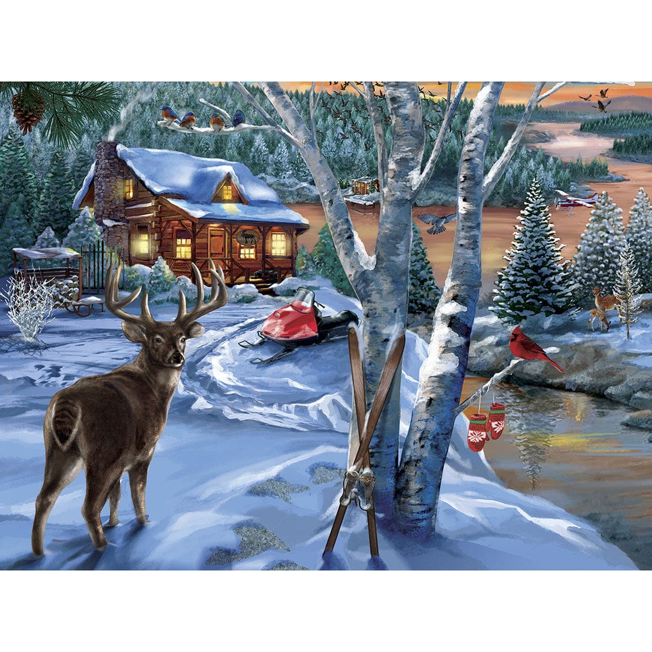 MasterPieces-Signature Collection Holiday - Holiday Visitors - 300 Piece Puzzle-60791-Legacy Toys