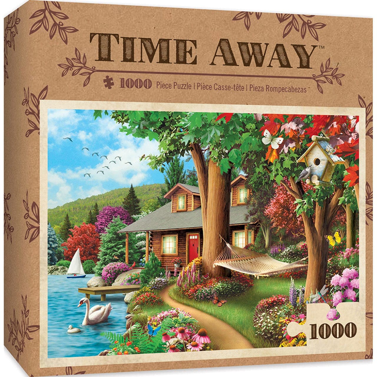 MasterPieces-Time Away - Around the Lake - 1000 Piece Puzzle-71809-Legacy Toys