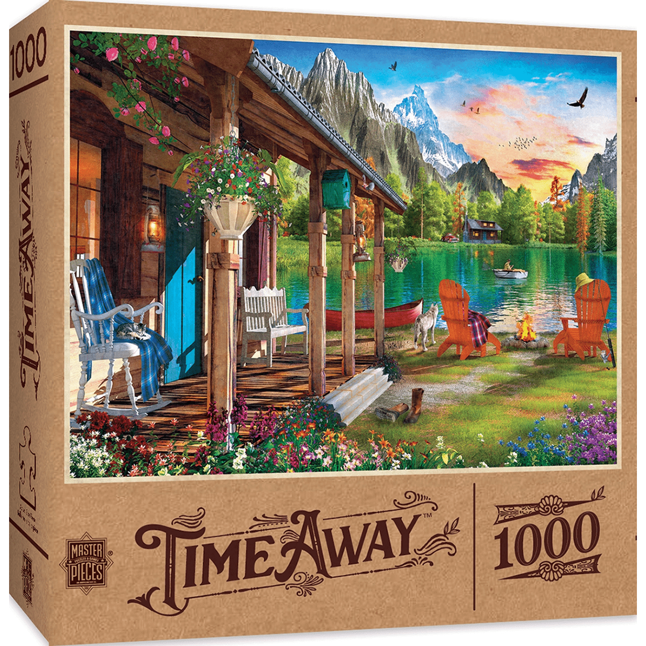 MasterPieces-Time Away - Evening on the Lake - 1000 Piece Puzzle-71961-Legacy Toys