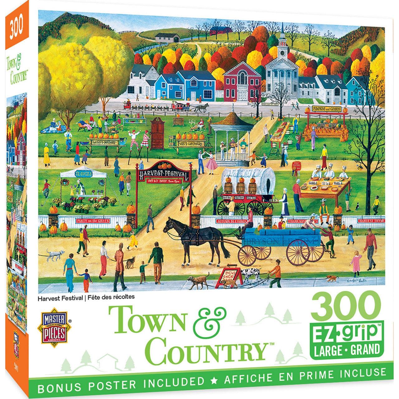 MasterPieces-Town & Country - Harvest Festival - 300 Piece EzGrip Puzzle-32156-Legacy Toys