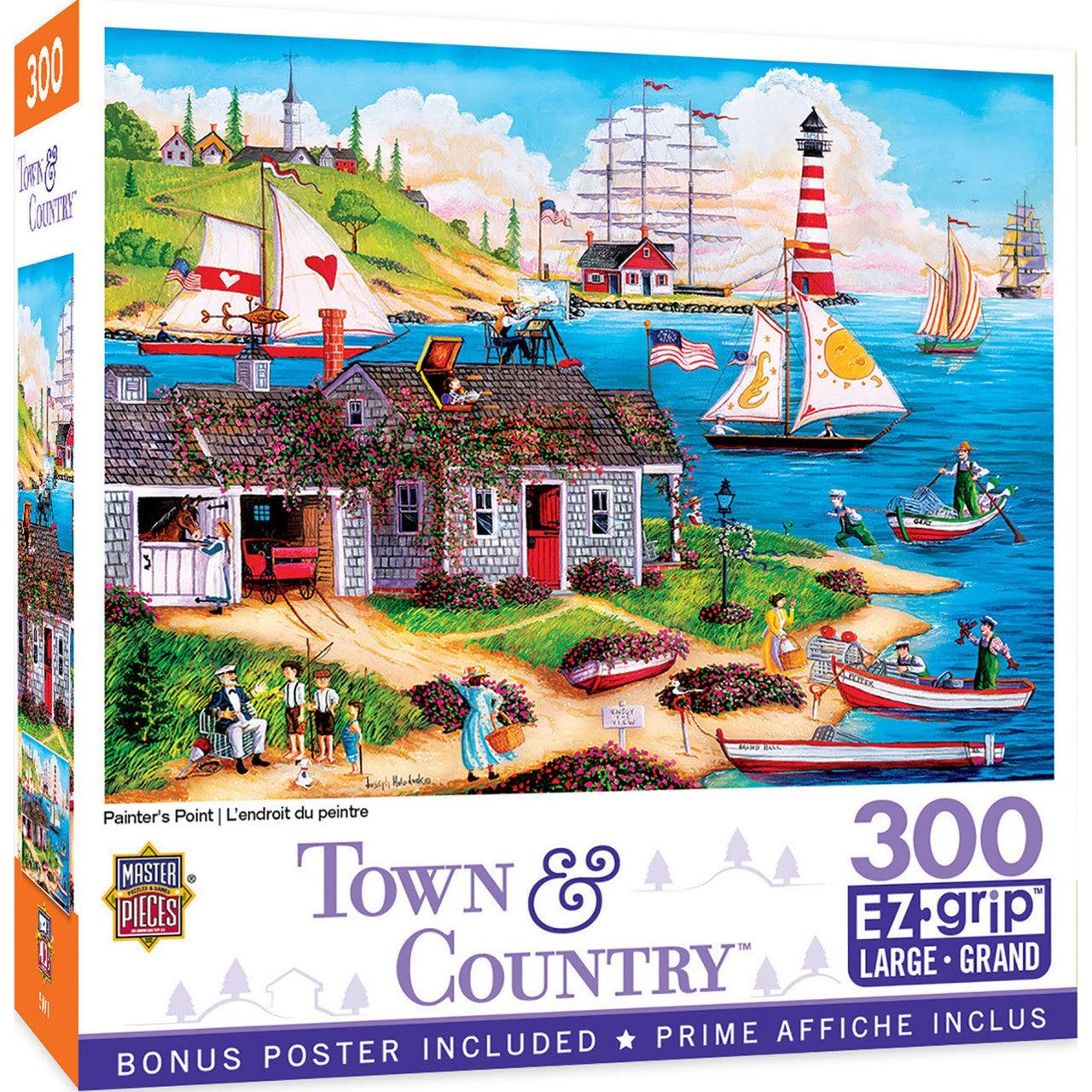 MasterPieces-Town & Country - Painter's Point - 300 Piece EzGrip Puzzle-32022-Legacy Toys