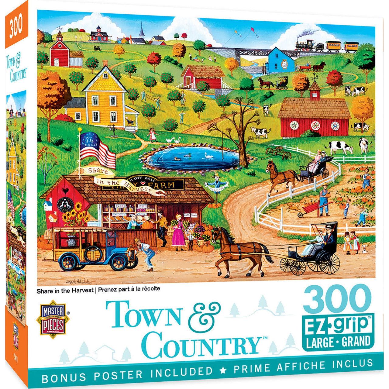 MasterPieces-Town & Country - Share in the Harvest - 300 Piece EzGrip Puzzle-31921-Legacy Toys