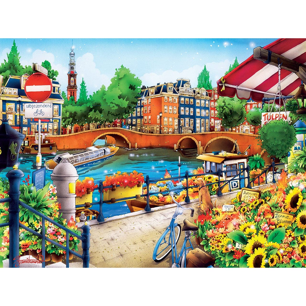MasterPieces-Travel Diary - Amsterdam - 550 Piece Puzzle-31974-Legacy Toys