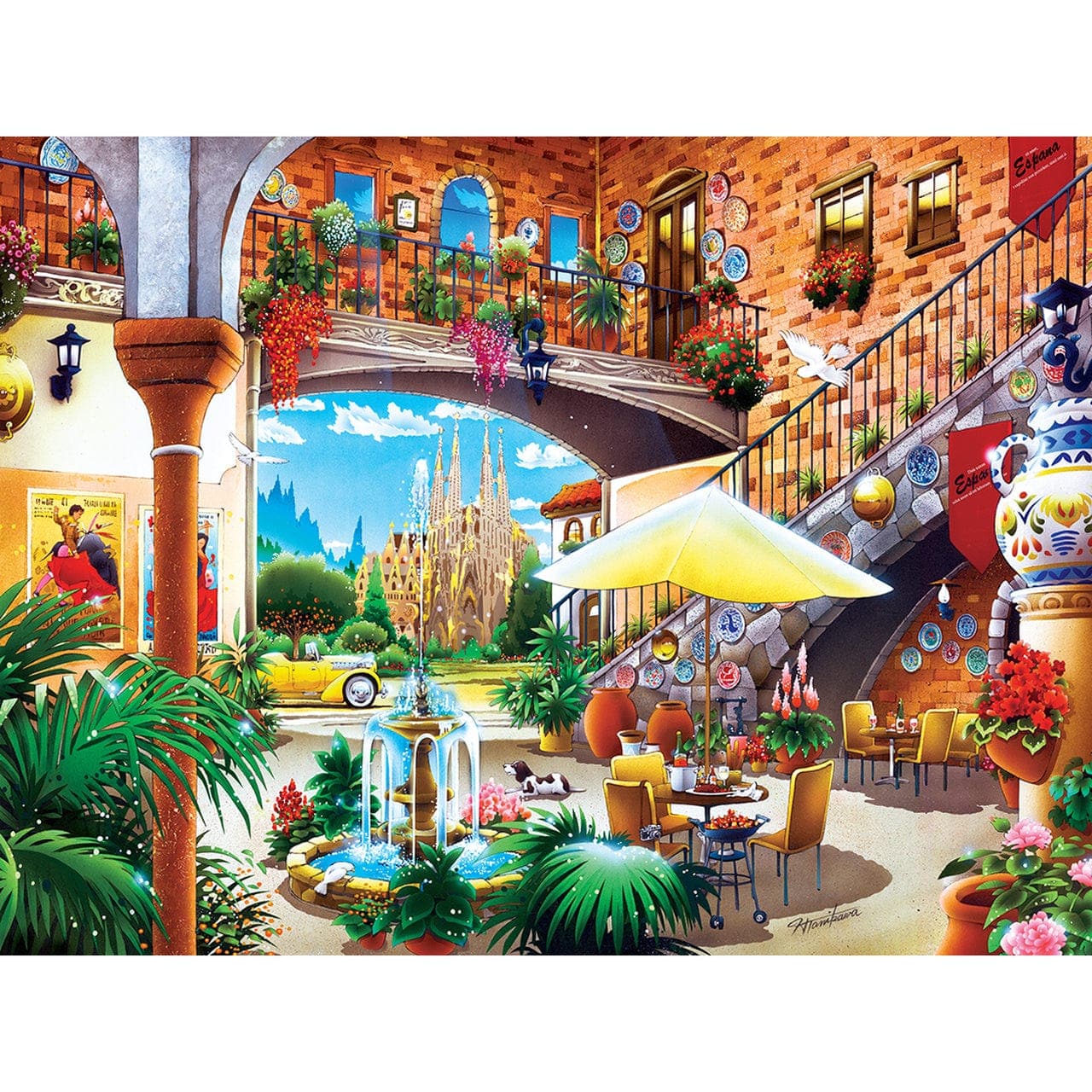 MasterPieces-Travel Diary - Barcelona - 550 Piece Puzzle-31975-Legacy Toys