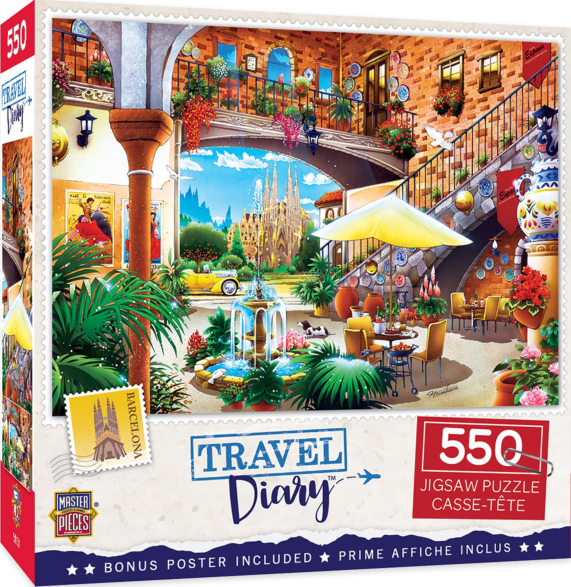 MasterPieces-Travel Diary - Barcelona 550 Piece Puzzle-31975-Legacy Toys