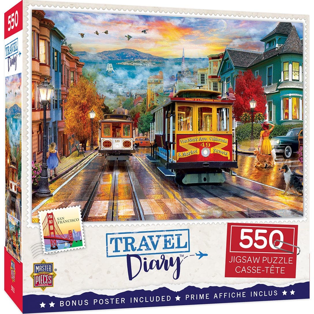 MasterPieces-Travel Diary - San Francisco Rise - 550 Piece Puzzle-32123-Legacy Toys