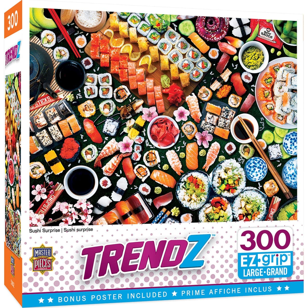 MasterPieces-Trendz - Sushi Surprise - 300 Piece EzGrip Puzzle-32109-Legacy Toys