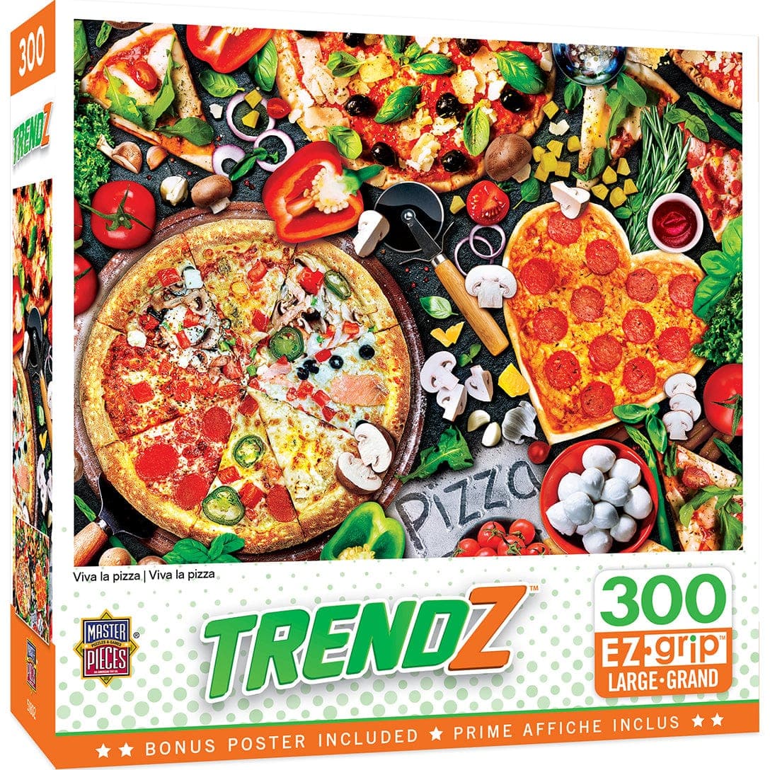MasterPieces-Trendz - Viva la Pizza - 300 Piece EzGrip Puzzle-32108-Legacy Toys