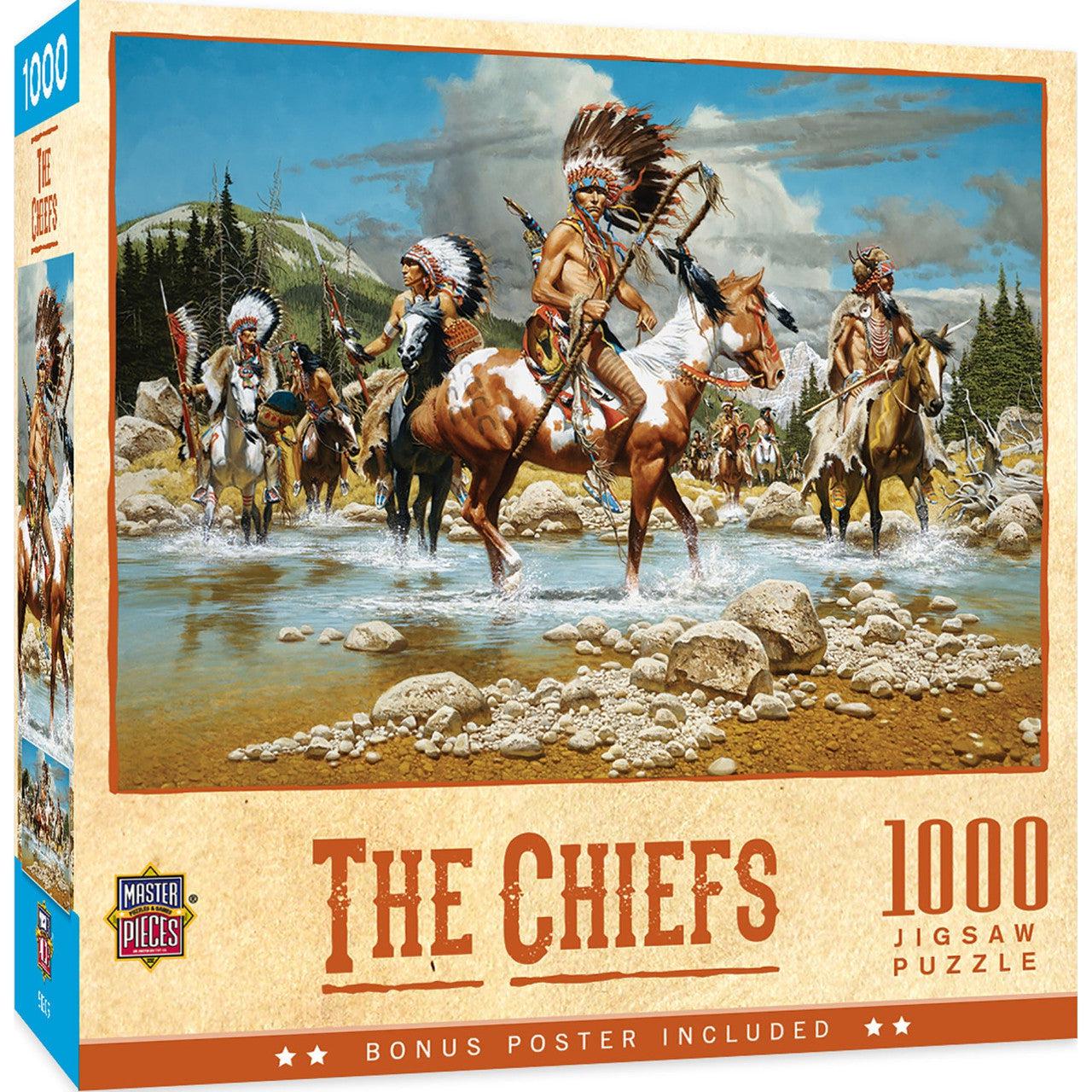 MasterPieces-Tribal Spirit - The Chiefs - 1000 Piece Puzzle-71612-Legacy Toys