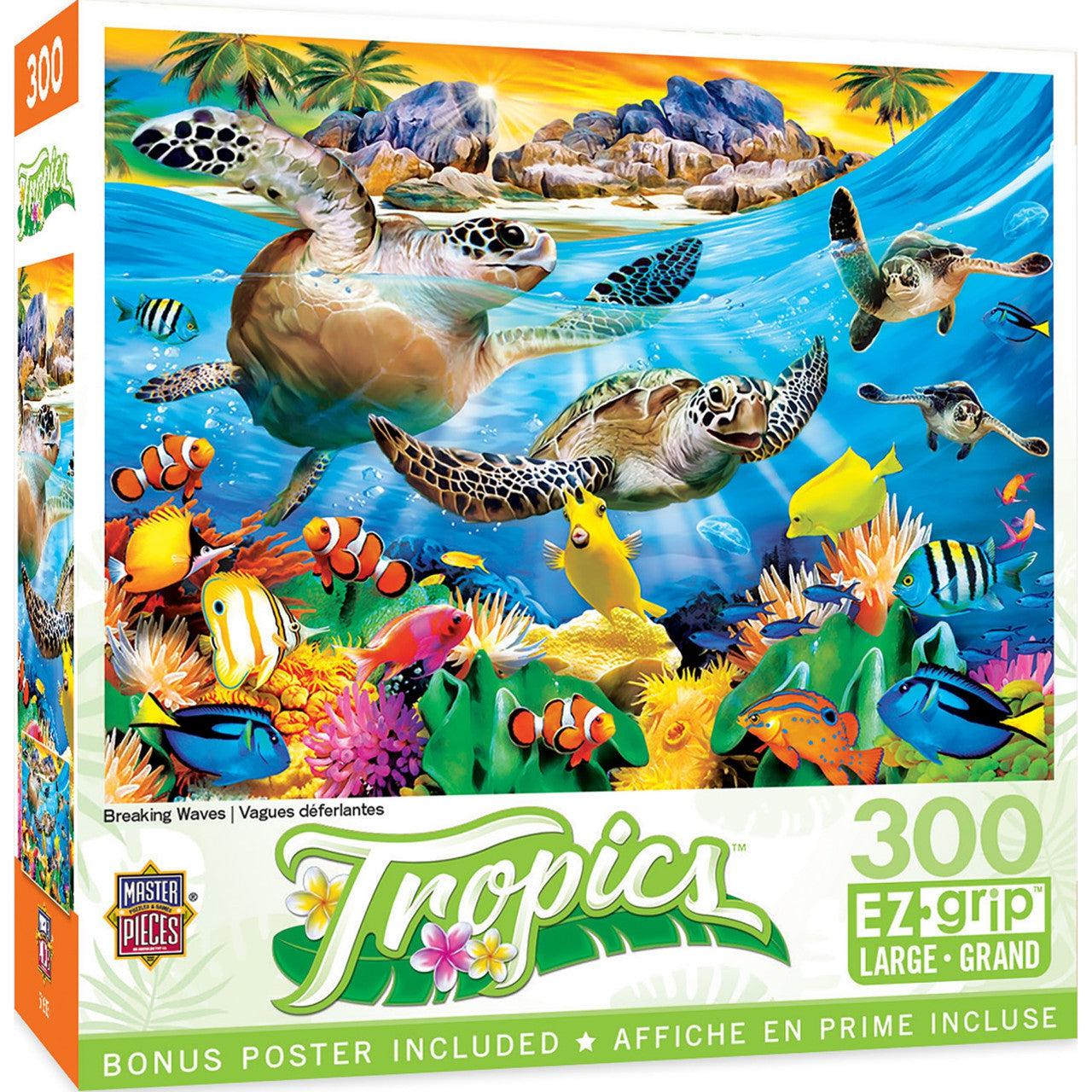 MasterPieces-Tropics - Breaking Waves - 300 Piece EzGrip Puzzle-31924-Legacy Toys