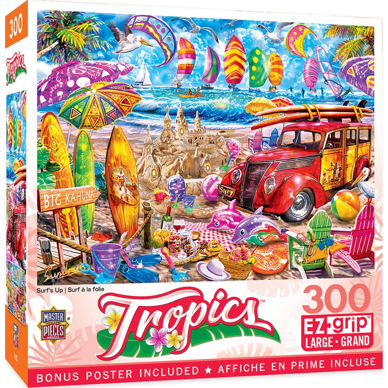 MasterPieces-Tropics - Surf's Up - 300 Piece EzGrip Puzzle-32233-Legacy Toys