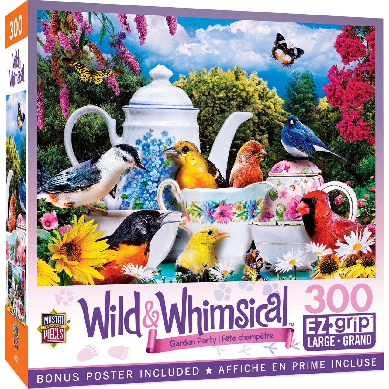 MasterPieces-Wild & Whimsical - Garden Party - 300 Piece EzGrip Puzzle-32148-Legacy Toys