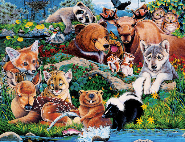 MasterPieces-World of Animals - Forest Friends - 100 Piece Puzzle-12021-Legacy Toys