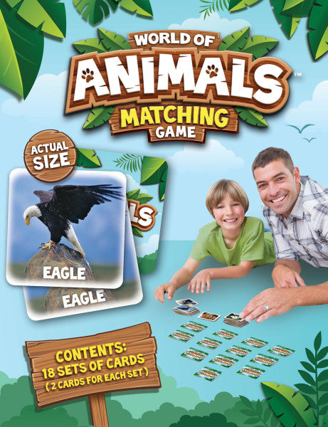 MasterPieces-World of Animals Matching Card Game-42080-Legacy Toys