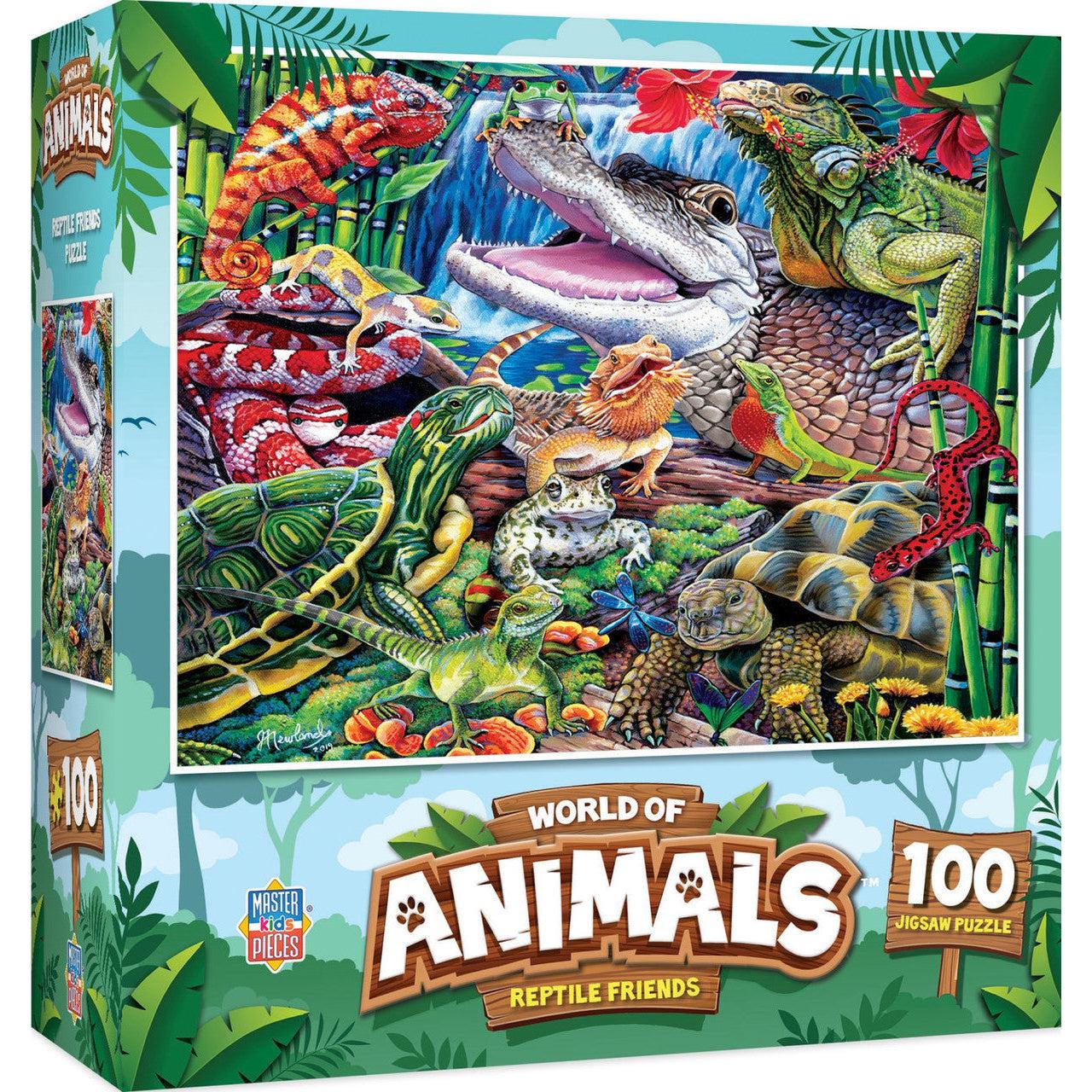 MasterPieces-World of Animals - Reptile Friends - 100 Piece Puzzle-12312-Legacy Toys
