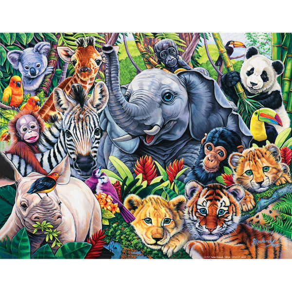 MasterPieces-World of Animals - Safari Friends - 100 Piece Puzzle-12019-Legacy Toys