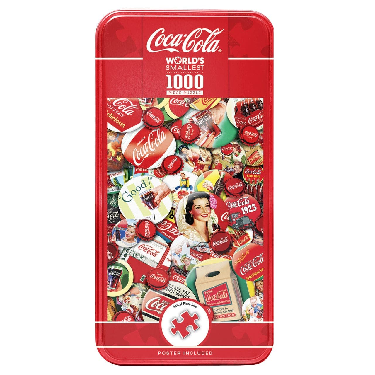 MasterPieces-World's Smallest - Coca-Cola - 1000 Piece Puzzle in a Tin-32174-Legacy Toys
