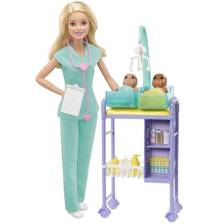 Mattel-Barbie Baby Doctor Doll Playset-GKH23-Legacy Toys