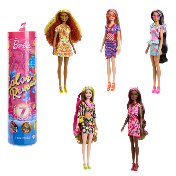 Mattel-Barbie Color Reveal Doll, Scented, Sweet Fruit Series-HJX49-Legacy Toys