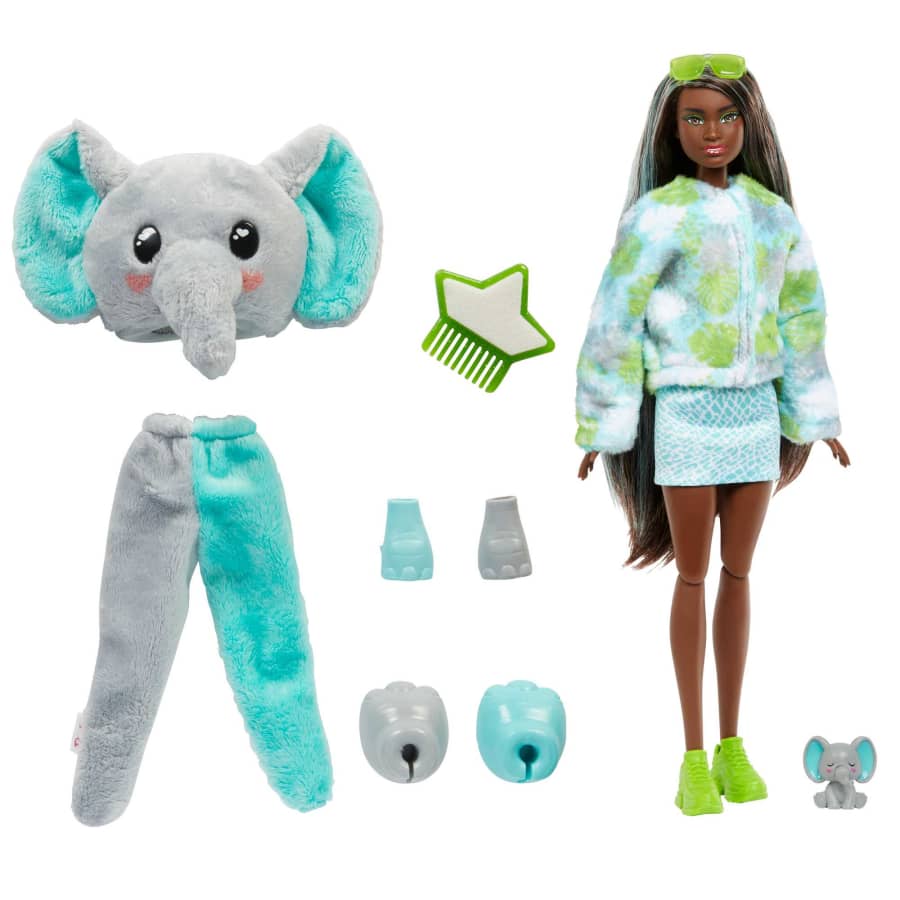 Mattel-Barbie Cutie Reveal Chelsea Doll And Accessories Jungle Series - Elephant-HKP98-Legacy Toys