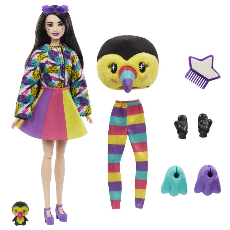 Mattel-Barbie Cutie Reveal Chelsea Doll And Accessories Jungle Series - Toucan-HKR00-Legacy Toys