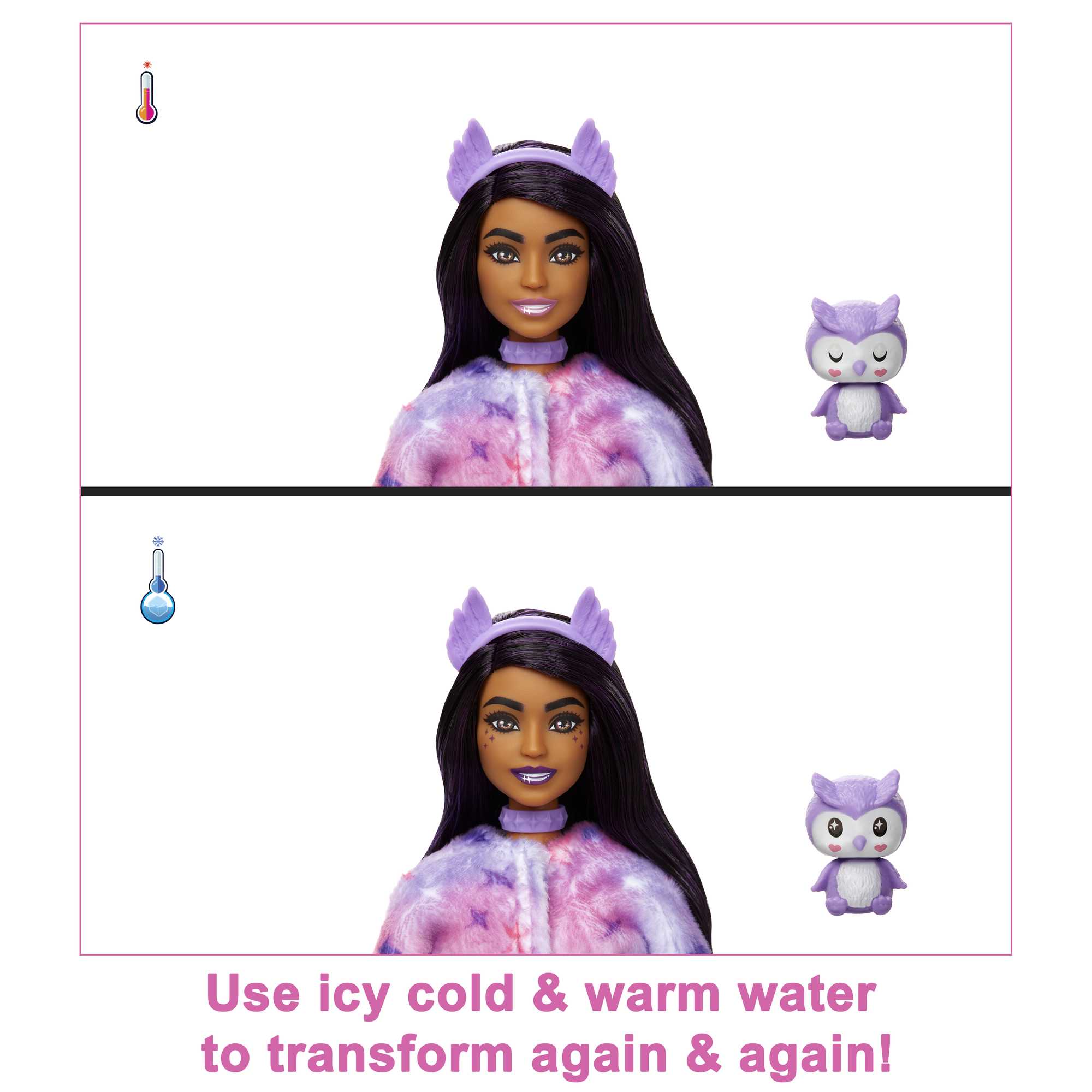 Mattel-Barbie Cutie Reveal Snowflake Sparkle Doll - Owl-HJL62-Legacy Toys