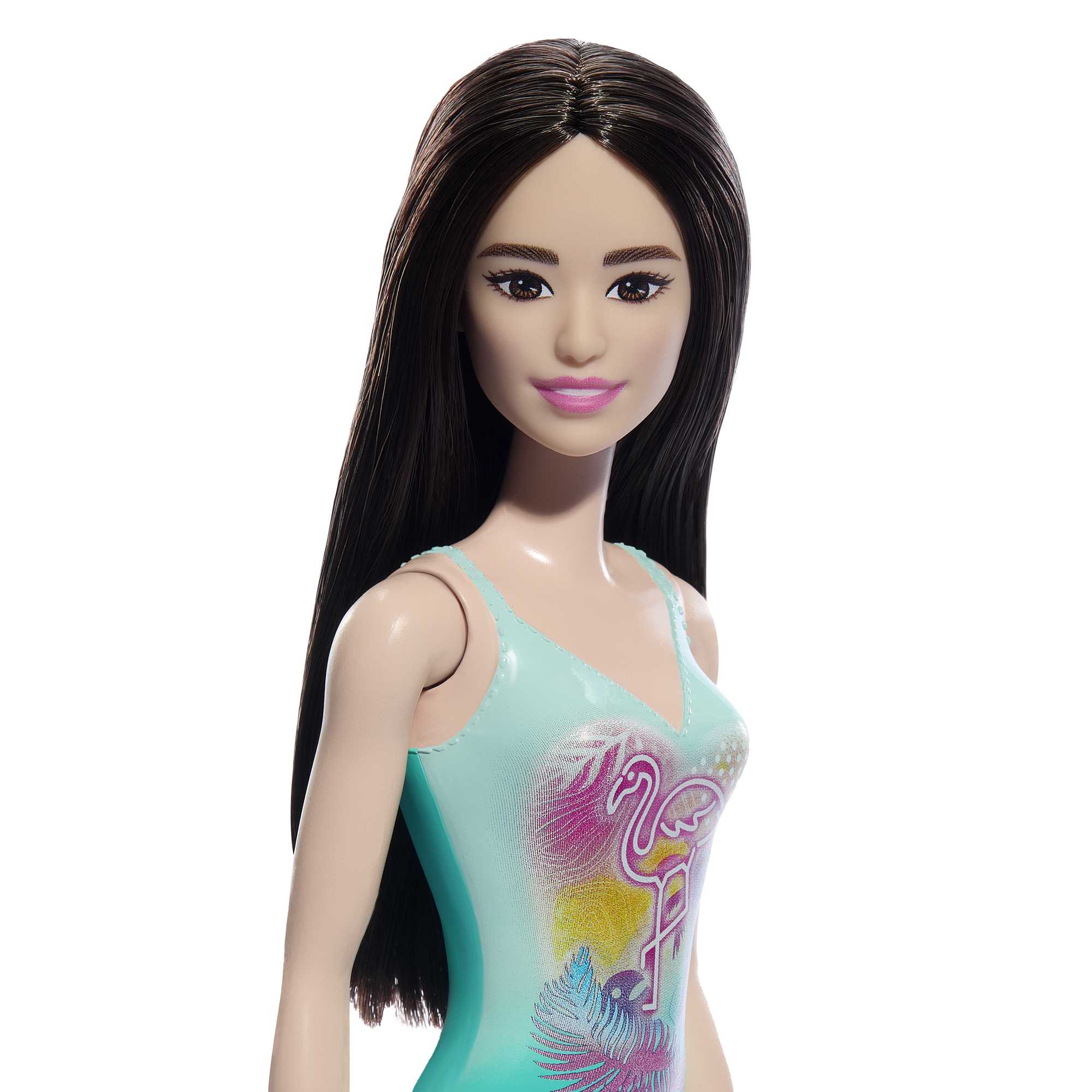 Mattel-Barbie - Dark Hair - Teal Swimsuit-HXX51-Legacy Toys