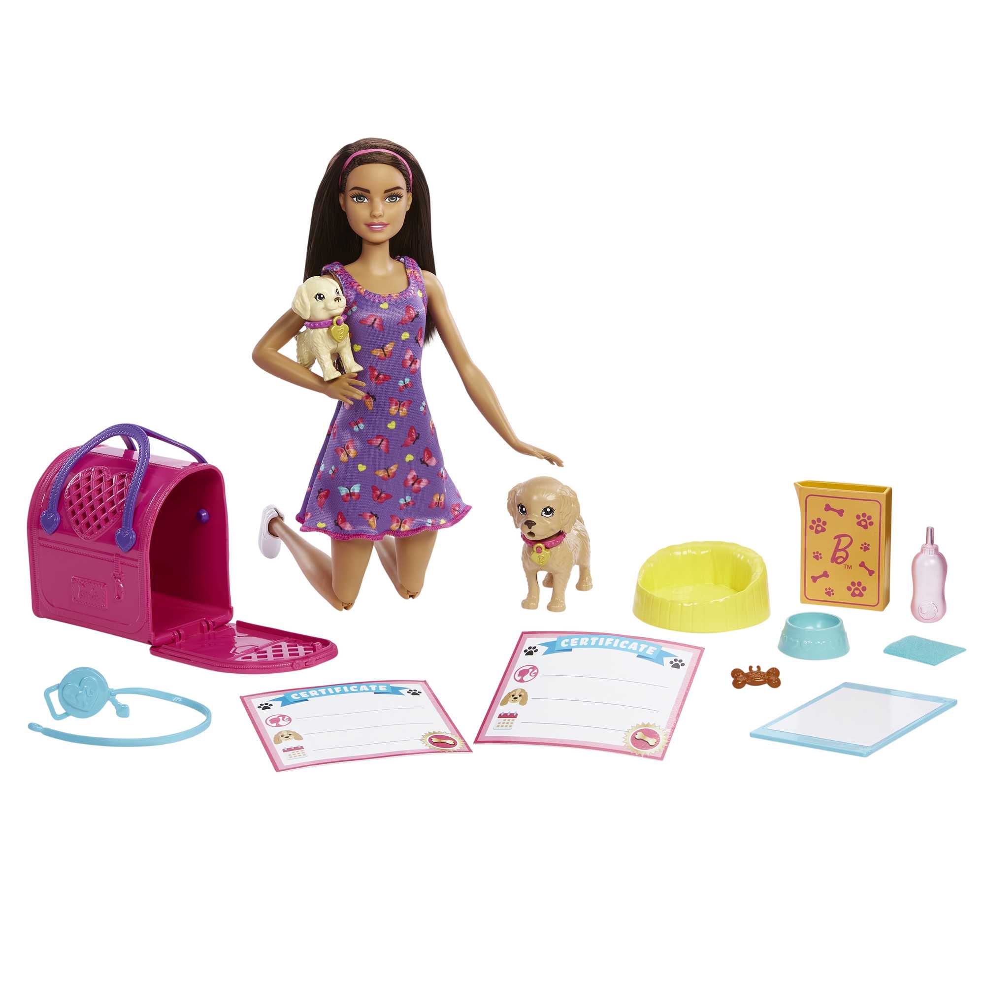 Mattel-Barbie Doll And Accessories Pup Adoption Playset With Doll-HKD86-Legacy Toys
