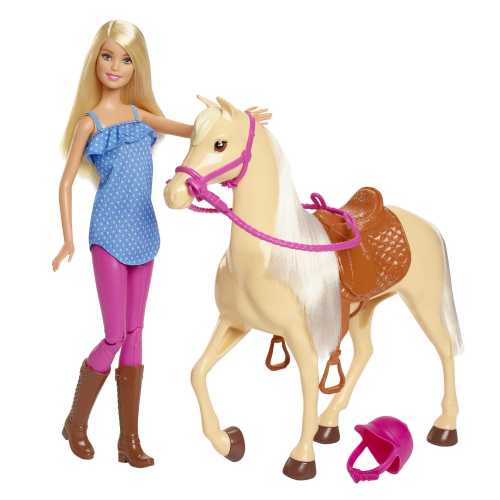 Mattel-Barbie Doll and Horse - Blonde-FXH13-Legacy Toys