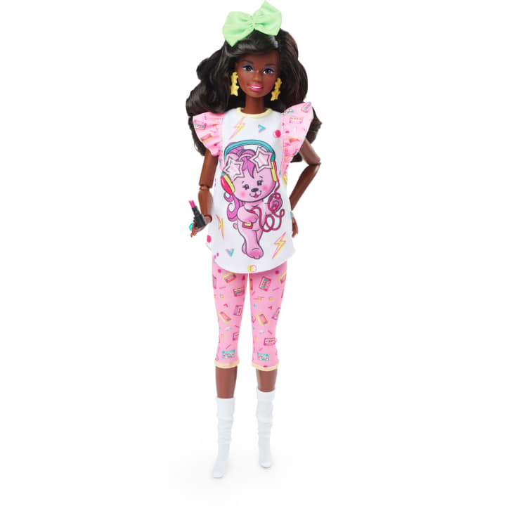 Mattel-Barbie Doll Rewind, Curly Black Hair, 80s Slumber Party-HJX19-Legacy Toys