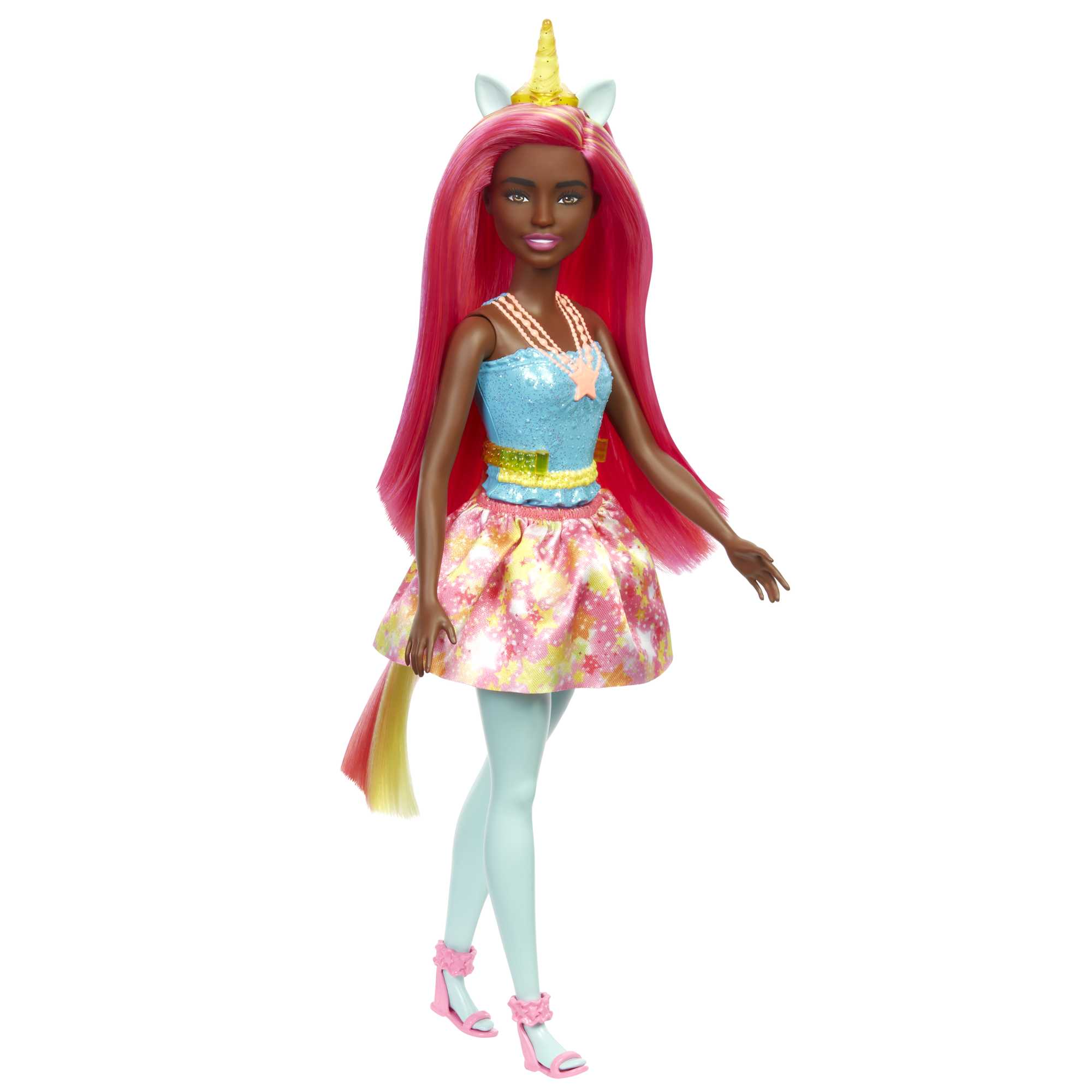 Mattel-Barbie Dreamtopia Unicorn Doll - Blue Tights - Blue Top - Red Hair-HGR19-Legacy Toys