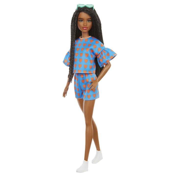 Mattel-Barbie Fashionista Doll-GRB63-#172 Heart Print-Legacy Toys