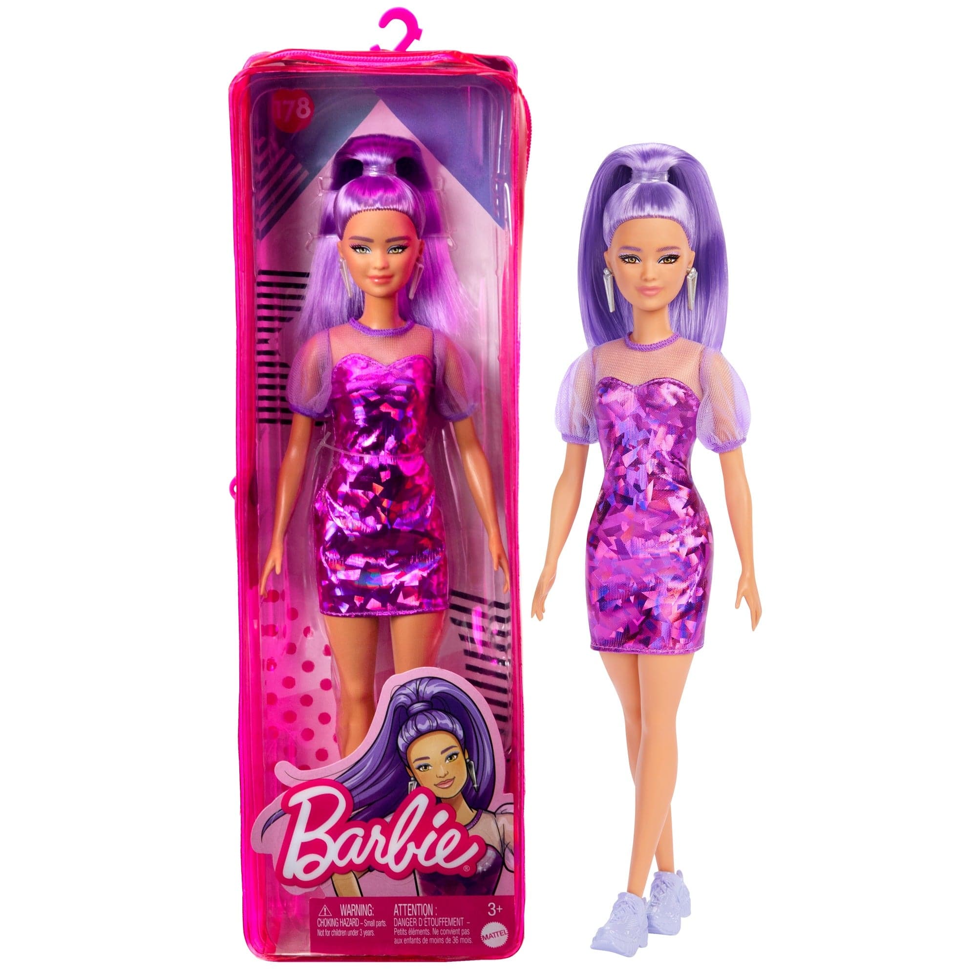 Barbie Fashionista Vestito a fiori due colori Mattel HBV11 - Juguetilandia