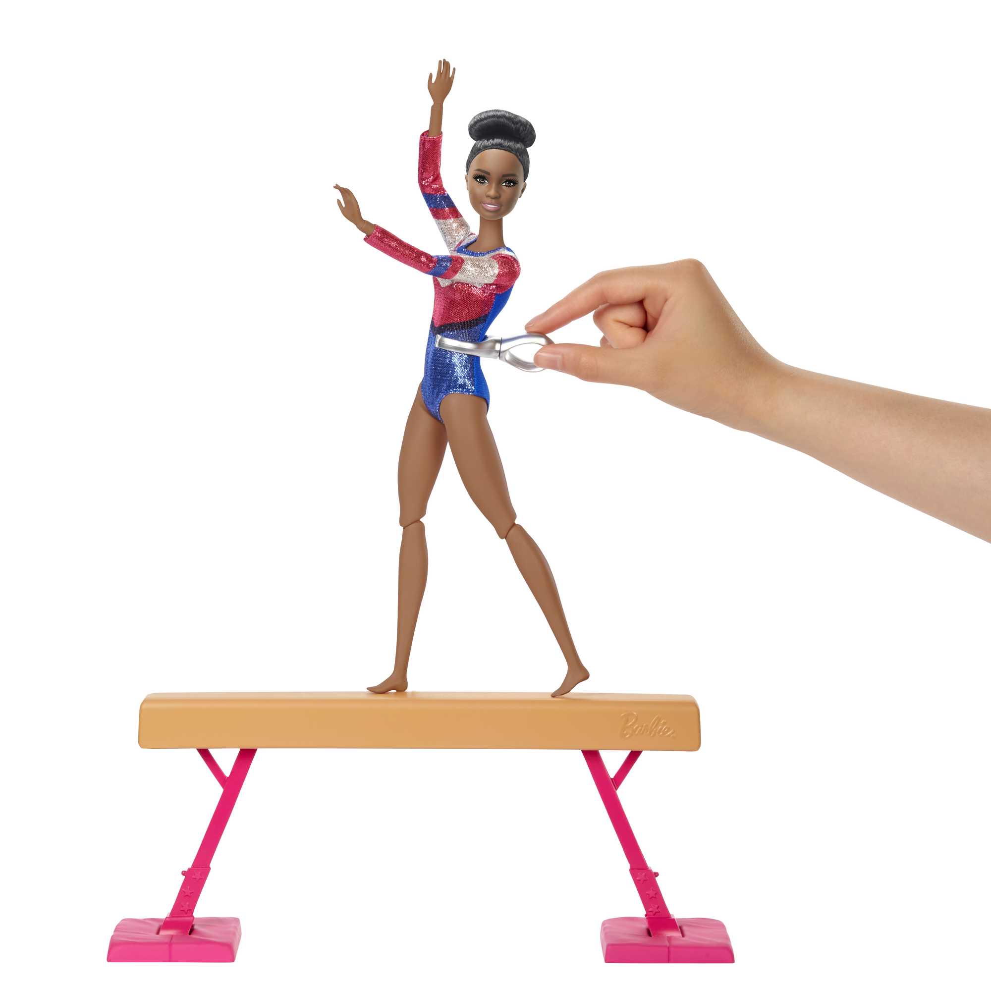 Mattel-Barbie Gymnast Doll And Playset - Brunette-HGD59-Legacy Toys